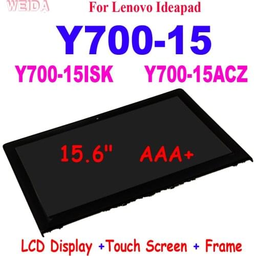 AAA+ 15.6" For Lenovo Ideapad Y700-15 Y700-15ISK Y700-15ACZ LCD Display Touch Screen Digitizer Assembly FHD with Frame Bezel
