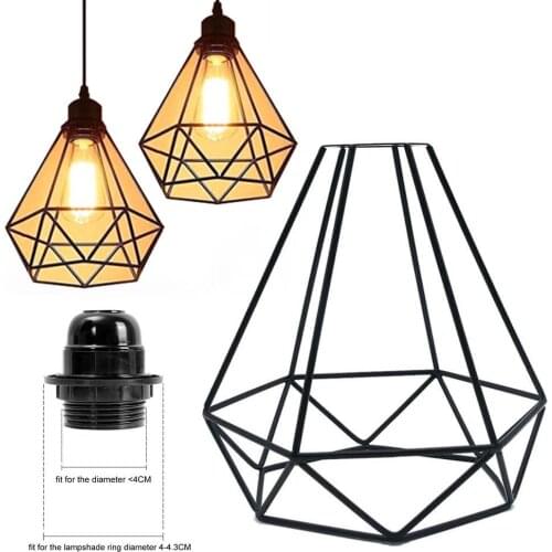Retro Lampshade Iron Cage Shaped Hanging Pendant Light Chandelier Shades Lighting Accessories Without Bulb Home Decor