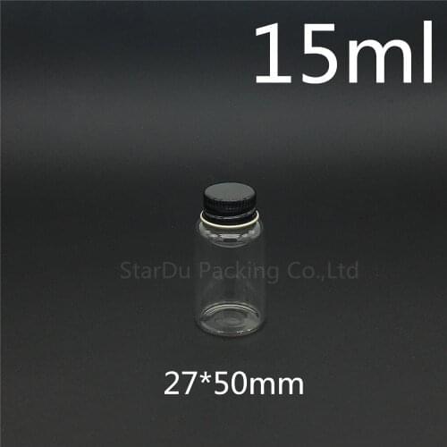Free shipping 500pcs/lot diameter 27mm 15ml black screw neck glass bottle for vinegar alcohol,carft/storage candy bottles