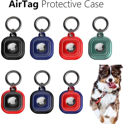 For Apple Airtag Case Armor Protective Shell With Keychain Shockproof Cover For Apple Tracker TPU Anti-Lost Device Hangable Case