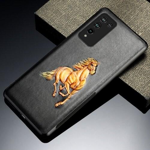 3D Emboss Genuine Cow Leather Fitted Case For Honor 10X Lite 9X 8X Note 10 V30 Pro V20 V10 10i 20i 30S 30 Pro 20 Pro 10 9 Lite