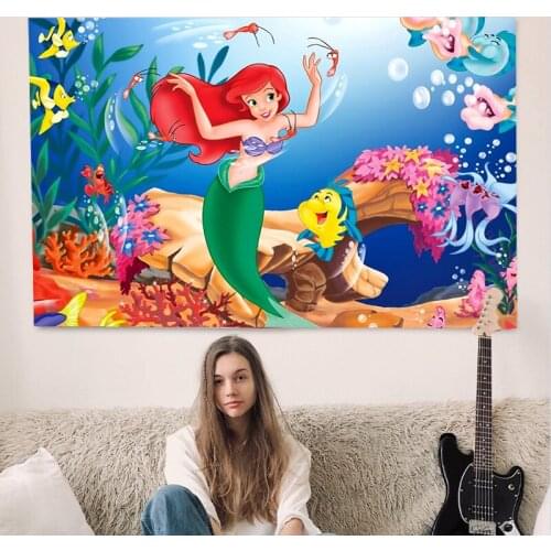 Disney Princess Background Cloth Room Decoration Background Anime Cartoon Characters Printing Customizable Background Cloth