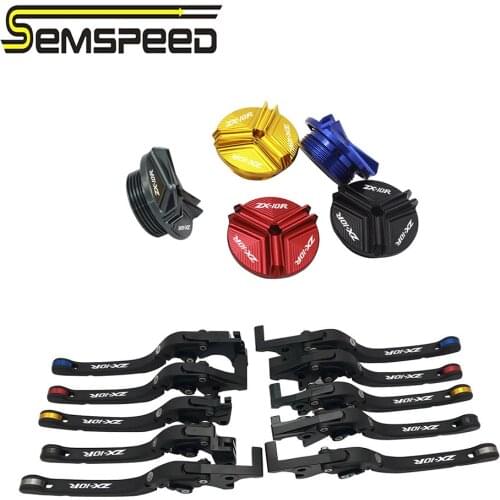 For KAWASAKI ZX10R ZX-10R ZX 10R 2006-2012 2013 2014 2015 CNC Motorcycle Folding Brake Clutch Levers Engine Oil Drain Plug Cover