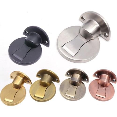 304 Stainless Steel Door Stops Magnetic suction Hidden Catch Floor buffer Mute Door Holders decorative Furniture Hardware
