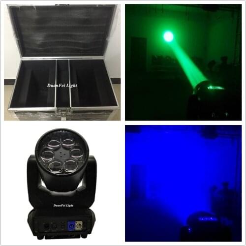 Flycase) 4/lot Stage lighting flower effect led wash zoom 6x40w led moving head bee eye dmx rgbw wash led moving head