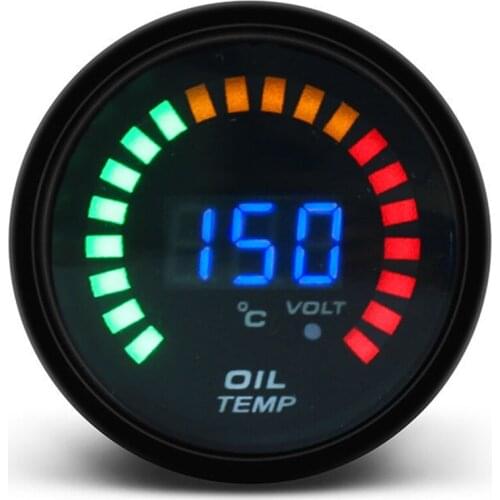 Racing Oil Temperature Gauge Meter LED Scale Digital Display Car Modification 12V Universal Car Styling