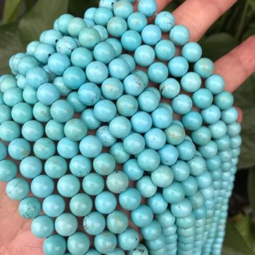 Round Natural Turquoises Stone Beads DIY Loose White Turquoises Stone Beads Howlite Bead For Jewelry Making 4/6/8/10/12mm
