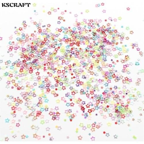 KSCRAFT 3mm Mixed Colorful Hollow Stars Shape Sequins PVC Flat for DIY Card Making Craft Color Collection