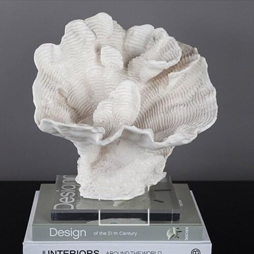 Modern Beautiful Natural White Red Coral Statue Crystal Base Christmas Decor Gift For Home Sculpture Escultura Home Accessories