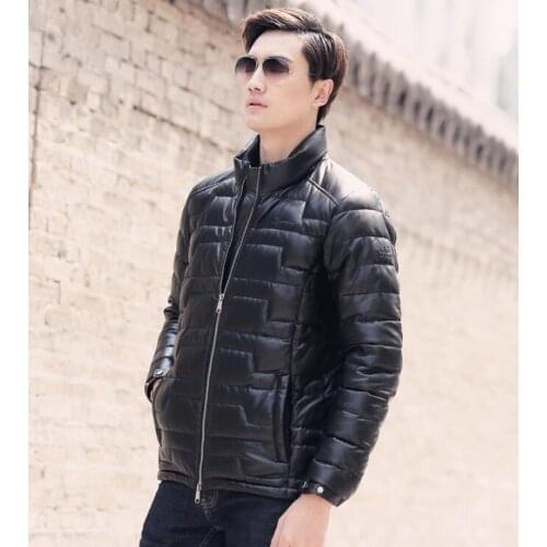 Real Sheep Skin Leather Jacket Men Genuine Sheepskin Duck Down Coat Parkas 2020 Winter Warm Thick Male Windproof Outerwear