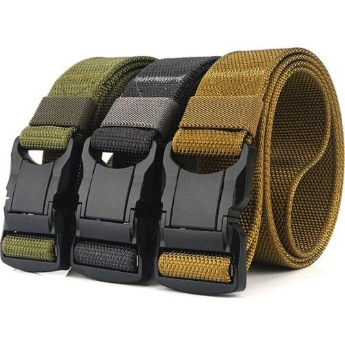 Men Sport Accessories Outdoor Alloy Military Tactical Belt Training Belt Adjustable Buckle Hunting Waist Belt Fitness Equipment