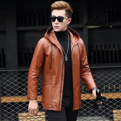 Geniune Leather Jacket Men Cow Leather Down Coat Winter Warm Plus Size 5XL Chaqueta De Plumas Para XQ-LC1733 MF411