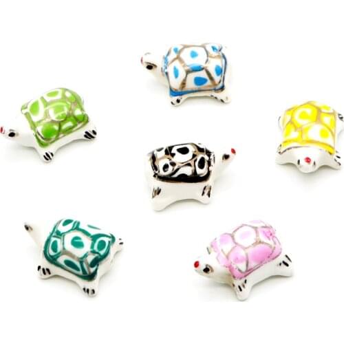 New 10PCS 22x16MM Handmade Ceramic Beads Bracelet Cute Cartoon Tortoise Animal Originality Bracelets for Women Gifts making