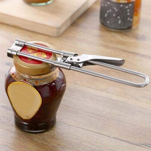 2021 New Stainless Steel Gripper Can Opener Multifunctional Adjustable Manual Jar Lid Opener Kitchen Supplies