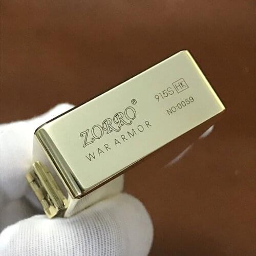Original Zorro High Quality Heavy Armor Kerosene Lighter Pure Copper Windproof Retro Waterproof Thickened Cigarette Tool 230g