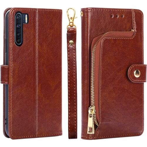 Luxury Leather Case for OPPO Reno 3 4G Card Zipper Wallet Book Flip Cover for OPPO A91 6.4inch Slots Case Cover F15 PCPM00