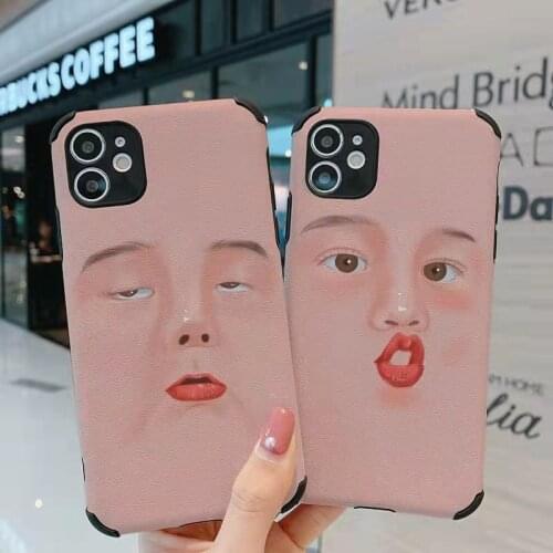 Cartoon Super Cute Expression Phone Cases For iPhone 11Pro MAX XS XR 7 8plus X Funny Couple IMD Silicone anti-drop Soft Cover