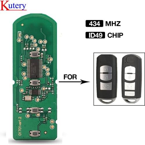 Kutery 433Mhz 3 BTN Smart Key Electronic Circuit Board Car Remote Control For MAZDA CX-3 CX-5 Axela Atenza SKE13E-01 /SKE13E-02