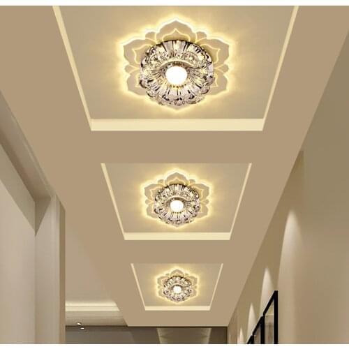 Modern LED Lights Flower-shaped Crystal Spotlights Downlights Embedded Ceiling Creative Corridor Living Room Bedroom
