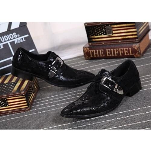 Black Mens dress shoes elegant men formal shoes glitter loafers pointy toe zapatos hombre vestir pluse size oxford shoes for men