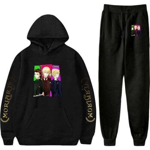 Moriarty the Patriot spring letter printing all-match casual sports hoodie sportswear sweatshirt and pants two-piece suit