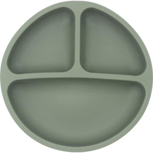 Waterproof Silicone Baby Divided Bowl Infants Antislip Dinner Plate Tableware 4X7C