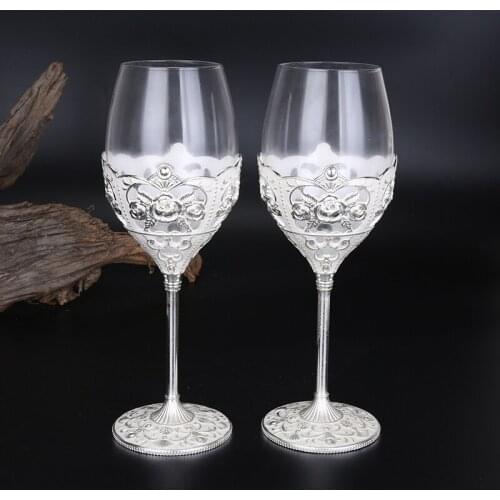 High quality Lead-free crystal glass red wine glass 2 pcs goblets wine Cup Wedding Gift Set Bar Party Family Drinkware