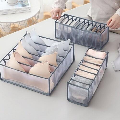 Stylish Simplicity Underwear Storage Box Foldable With Compartments Socks Bra Underpants Organizer Cabinet Drawers Divider Box