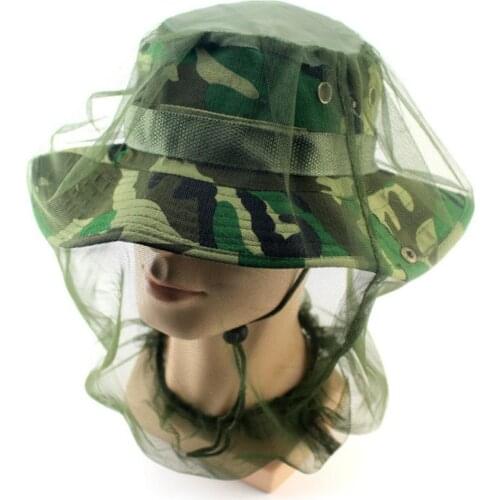 Green Outdoors Hiking And Mountaineering Protection Sun Hat Mesh Face Head Cover Insect Repellent Netting Fly Screen Protector