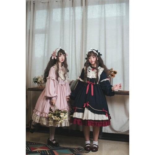 Vintage Lolita Dress Elegant Victorian Dress for Women Costume Autumn Winter princess court Lolita Dress Cosplay Loli Cos