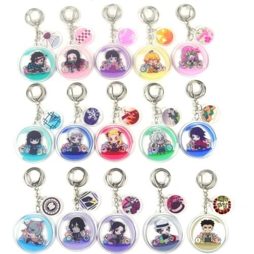 15pcs/lot Anime Demon Slayer: Kimetsu no Yaiba Acrylic Key chain Pendant toy gift
