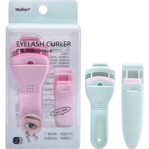 2 Colors Wide-Angle Partial Protable Colorful Eyelashes Curler Tweezer Curling Eye Lashes Clip Cosmetic Beauty Makeup Tool
