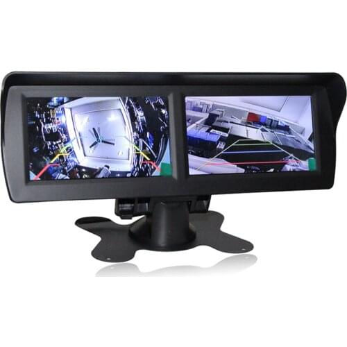 2 Split LCD Screen car Monitor Dashboard Mount For Van Bus Lorry Reverse Backup Parking 4.3" inch Monitor