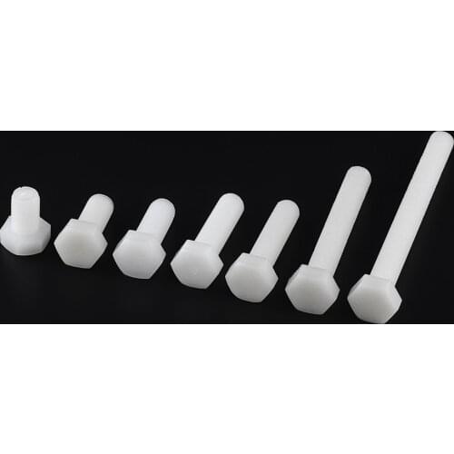 20PCS M6*8 10 12 15 20 25 30 35 40 45 50 60 Plastic External Outside Hex Hexagon Head Cap Screw Bolt M6x8 M6x30 M6x60