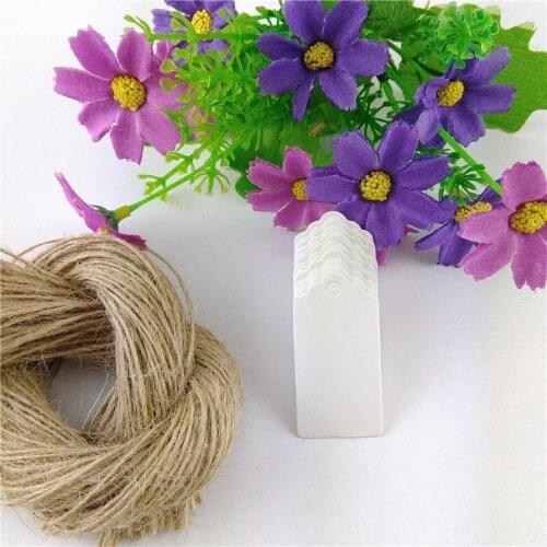 50Pcs Tags With 50Pcs Strings Blank Jewelry Hang Tags For Jewelry Boxes DIY Handmade Accept Custom Logo White Retangle Shape