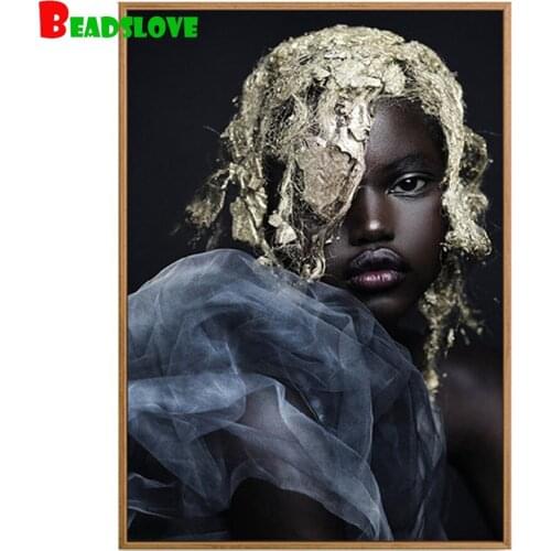 5d Diy Diamond Painting Full round drills Fashion Women Africa art mosaic Rhinestones diamond Embroidery square Cross Stitch