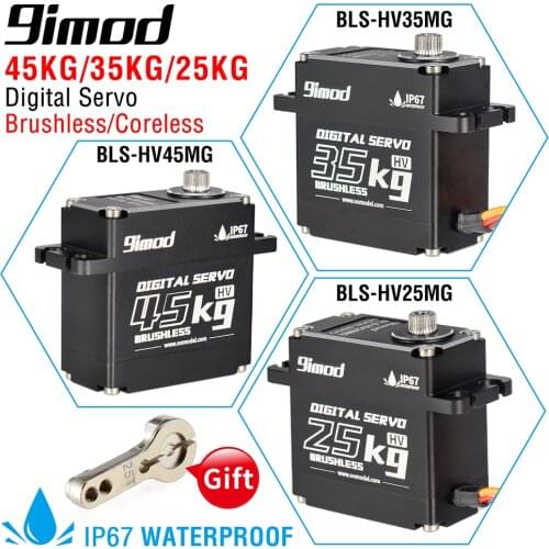 9imod Waterproof Brushless Coreless Servo 45KG 35KG 25KG Metal Gear Digital Servo for RC Model RC Car