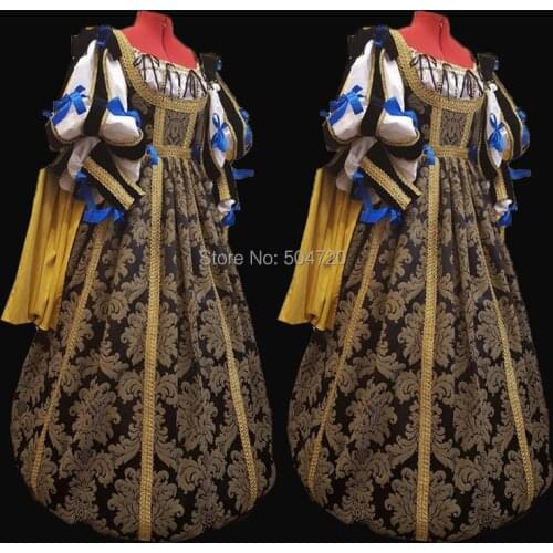 Tailored!NEW Royal 18 Century French Duchess Retro medieval Renaissance Reenactment Theatre Civil war Victorian dress HL-355