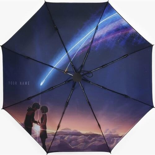 Anime Cartoon your name. Printed Sunshade Sun Rain Portable Folding Umbrella Cosplay Prop Women Girl Gift 1 pcs