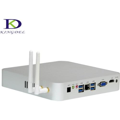 Fanless Mini PC Windows 10 Intel Celeron N3150 Braswell DDR3 RAM+SSD HDMI VGA Optical COM RS232 HTPC NC630