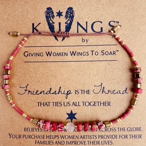 Boho Stone Miyuki Bracelets Women Handmade Delica Red Seed Beads Crystal Bracelet Bangles Colorful Weave Design Jewelry Gifts