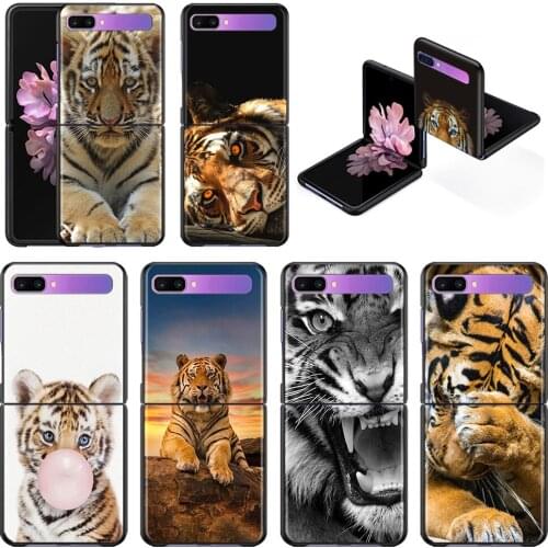 Phone Case For Samsung Galaxy Z Flip3 5G z flip 3 5G zFlip Cover Cellphone Shell Caso Mobilephone Fundas Animal tiger