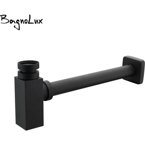 Matt Black P-Traps Wholesale Square Alba Old Style Vintage Brass Bottle Trap Basin Pop Up Waste Plumbing Tube Replacment