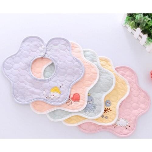 Baby Petals Cartoon Pattern Bib Burp Cloths Baby Bibs For Girls Boys Infant Newborn Baby Boy Girl Saliva Towel