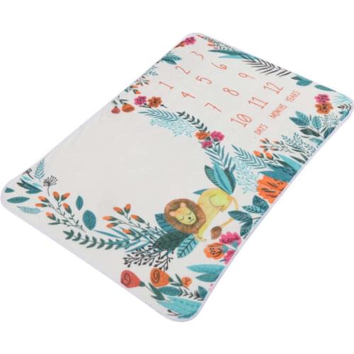 Baby Girl Sleep Sack Baby Cartoon Pattern Monthly Milestone Blanket Flannel Infant Photo Background Blanket Blanket