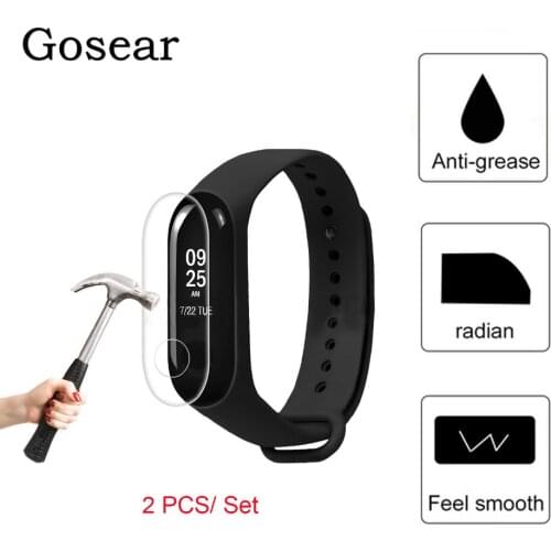 Gosear 2pcs TPU HD Clear Smart Watch Full Screen Protector Film Cover for Xiaomi Xiomi Xiao Xia Mi Band MiBand 3 Band3 Accessory