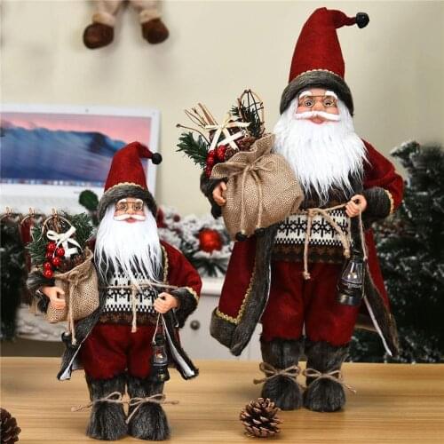 Robe Santa Claus Doll Christmas Figurine Doll Ornament For Christmas 2021 New Year Gift Mall Home Decorations