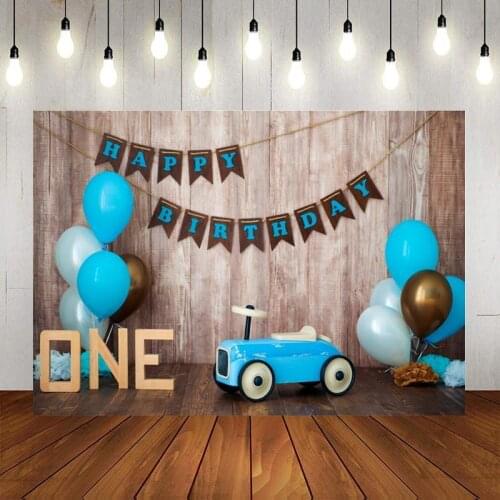 Toy Car Balloon Hanging Flag Happy Series Background Child Birthday Party Scene Decoration Studio Photography Photo Cloth