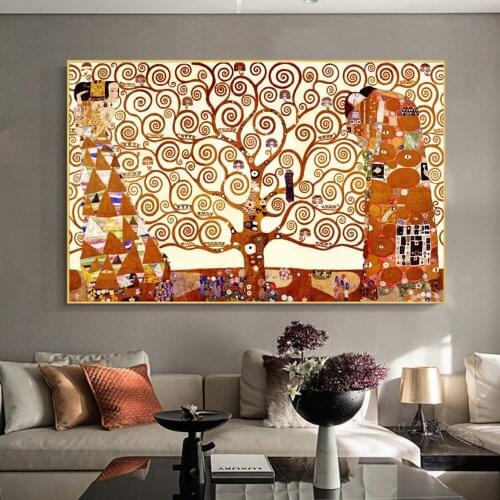 Famous Painting The Tree of Life By Gustav Klimt Art Canvas Posters And Prints Wall Picture For Nordic Home Cuadros Decor