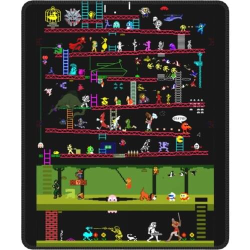 50 Video Game Classics Kawaii Mouse Pad Arcade Game Collage FC Console Non-Slip Mat Pads Rubber Office Home Deco Mat
